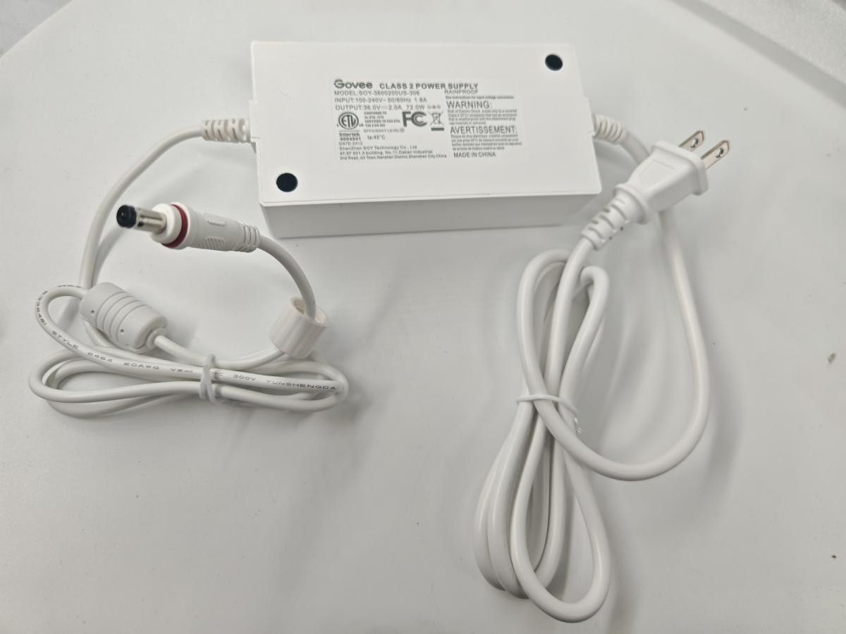 Govee Class 2 Power Supply SOY-3600200US-306 72.0W US 3 pin