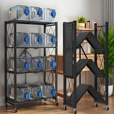 Kitchen Garage Metal Shelves, Storage Shelves Organizer, Foldable Metal Shelving