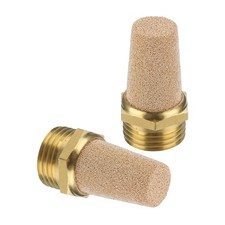 2pcs Pneumatic Muffler G 1/2 Brass Air Compressor Exhaust Muffler, Golden