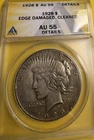 1928 P, ANACS AU 55,  Silver Peace Dollar,  Details-Nicely Re-toned