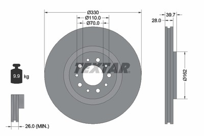 TEXTAR 92145103 Bremsscheibe für ALFA ROMEO,JEEP,JEEP (GAC FCA)