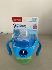 Playtex Sipsters Spill-Proof Soft Spout Training Cup Stage 1 4 M Blue  Green