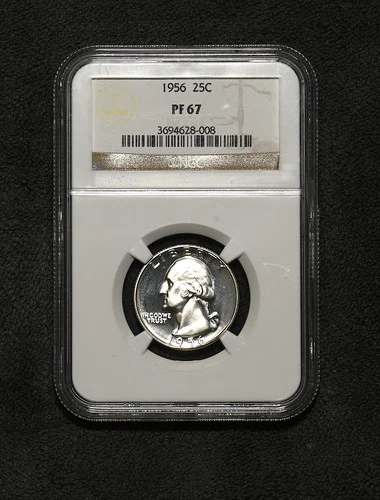 1956 Washington quarter proof  NGC PF67 90% Silver