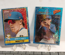 2025 & 2026  Topps Heritage - Brett Baty Mets Light Blue Sparkle 2 Cards