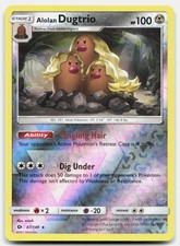 SM Base Set Alolan Dugtrio NM Holo Rare Pokemon Tcg Card