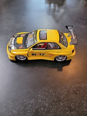 #ad Subaru Sti 1:24 Yellow Hard Top w Sunroof And Lights Damage $80.00