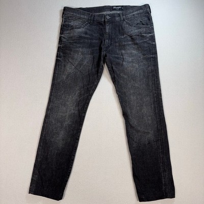Wrangler Bryson Jeans Men's 36x29* Faded Black Distressed Tapered Stretch Denim