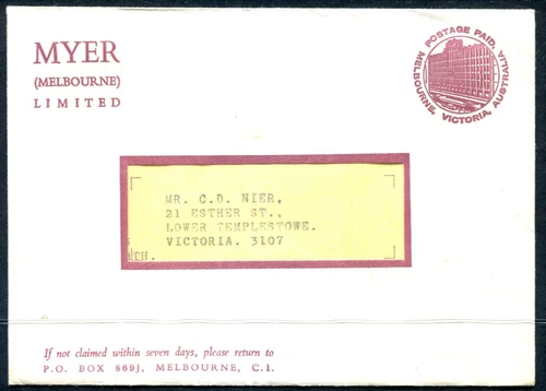 Australia STO cover 'MYER (MELBOURNE) LTD - Entire