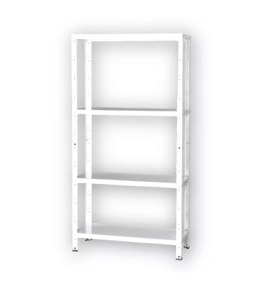 SCAFFALE 4 RIPIANI IN METALLO GRIMA BIANCO PORTATA 160 KG 75X30X145 CM