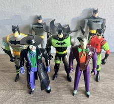 1994-1999 Lot Of 7 BATMAN,ROBIN,and JOKER ACTION FIGURES- WORN CONDITION-used