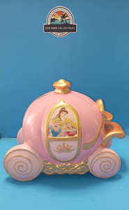 VTG Disney Princess Pink Ceramic Carriage Piggy Coin Bank Coach Cinderella Belle