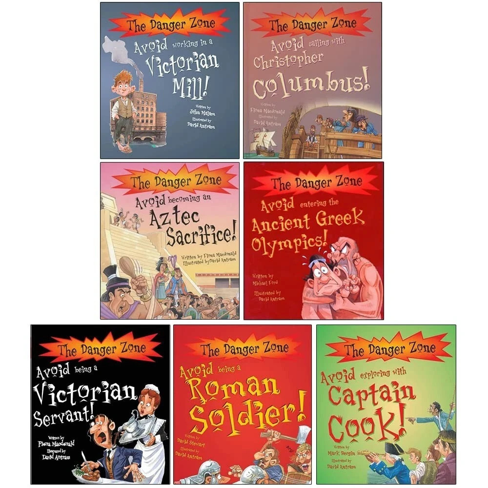 The Danger Zone Collection 7 Books Set Roman Soldier, Christopher Columbus