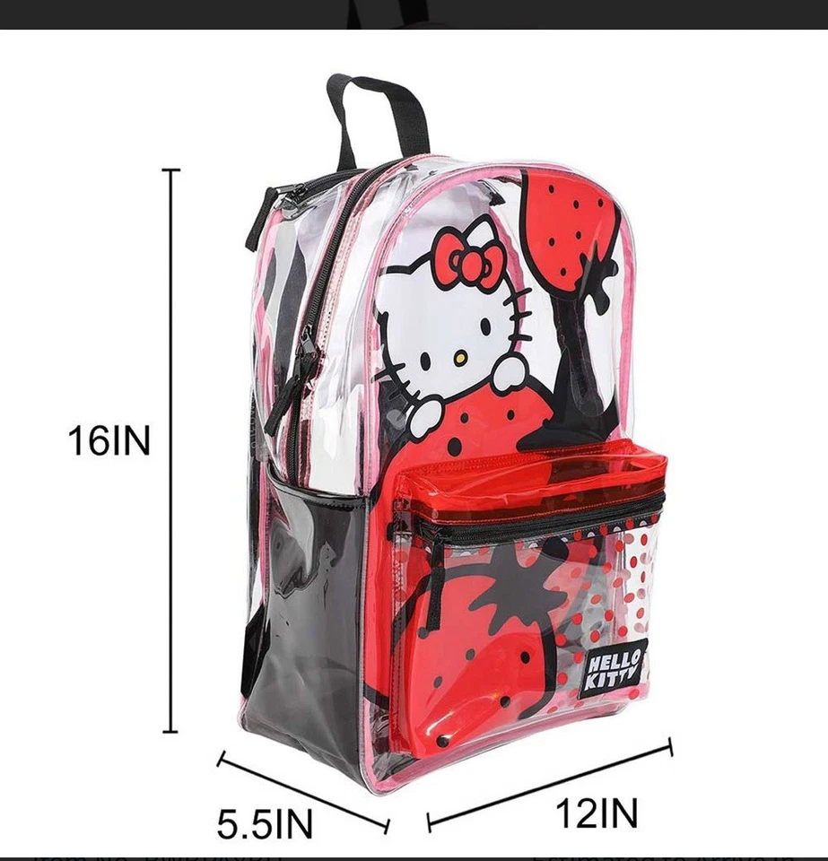 Mochila con capucha transparente Hello Kitty Strawberry Foto 3 de 4
