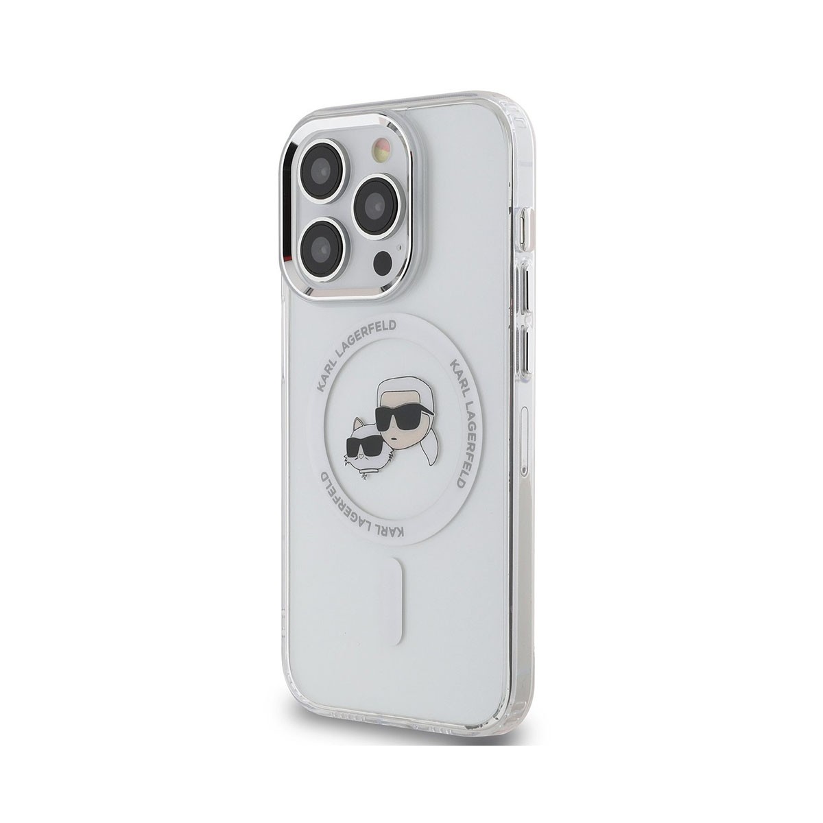 Coque iPhone 15 Pro Karl Lagerfeld K & CH Transparente en IML