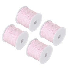Nylon Knotting Cord 0.8mm 50 Yards for DIY Craft Pale Pink, 4-Pieces