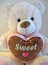 DAN DEE Beige 2013 COLLECTORS CHOICE 20" PLUSH TEDDY BEAR VALENTINE Pink VINTAGE