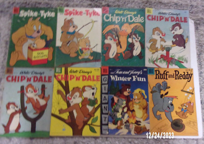 DELL ASSORTED LOT OF 8 BKS 1950'S SPIKE+TYKE,CHIP+DALE,TOM+JERRY