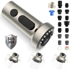 Hibbent Stainless Steel Sink Sprayer Faucet Head Brushed Nickel Universal Fit