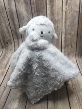 Carters Just One You White Lamb Sheep Security Blanket Gray Stars Baby Lovey