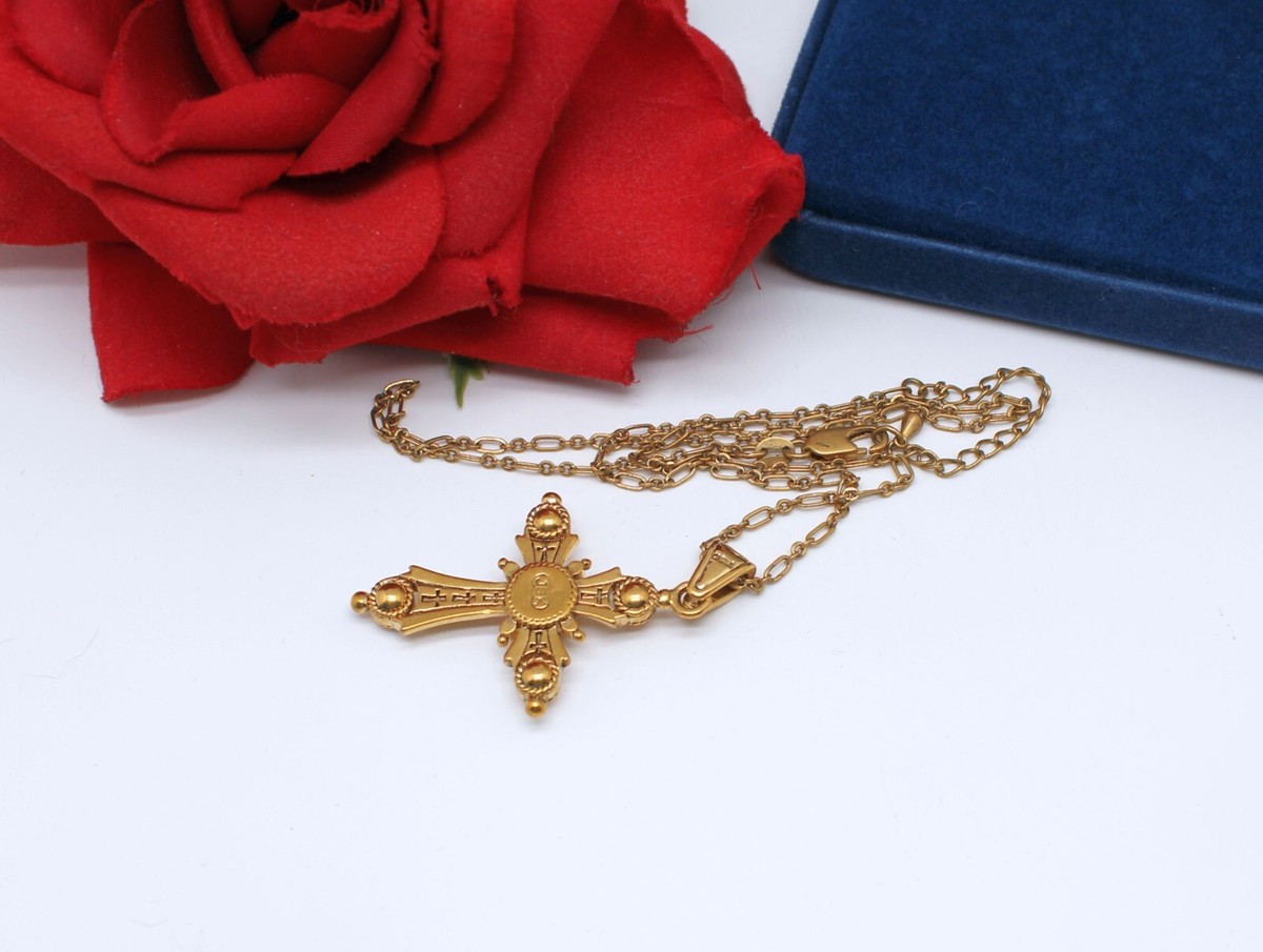 Camrose & Kross Jacqueline Kennedy JBK Ornate Cross Necklace CAT