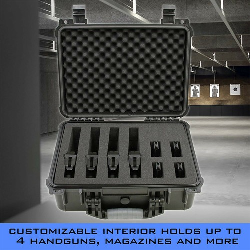 CM Padded Gun Storage 16" Waterproof Hand Gun Case for Handguns Pistol Safe - Picture 3 of 12