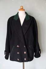 Frankonia Jagd Janker Trachtenjacke Loden schwarz 100% Wolle Doppelreihig 40 L