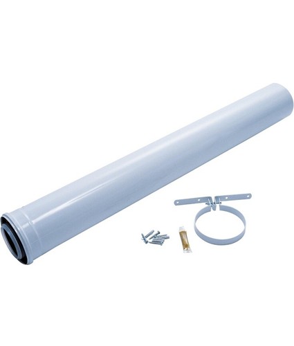 Worcester 108723 7716 190 066 G/Star Oil Fit 100mm Abgasverlängerung, weiß, 1m