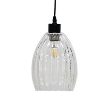 Modern Fluted Glass Easy Fit Pendant Shade Ceiling Lightshade