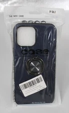 iPhone 13 Pro Max Cell Phone Case Navy Apple w/ Ring Kickstand NYSRZY Back Cover