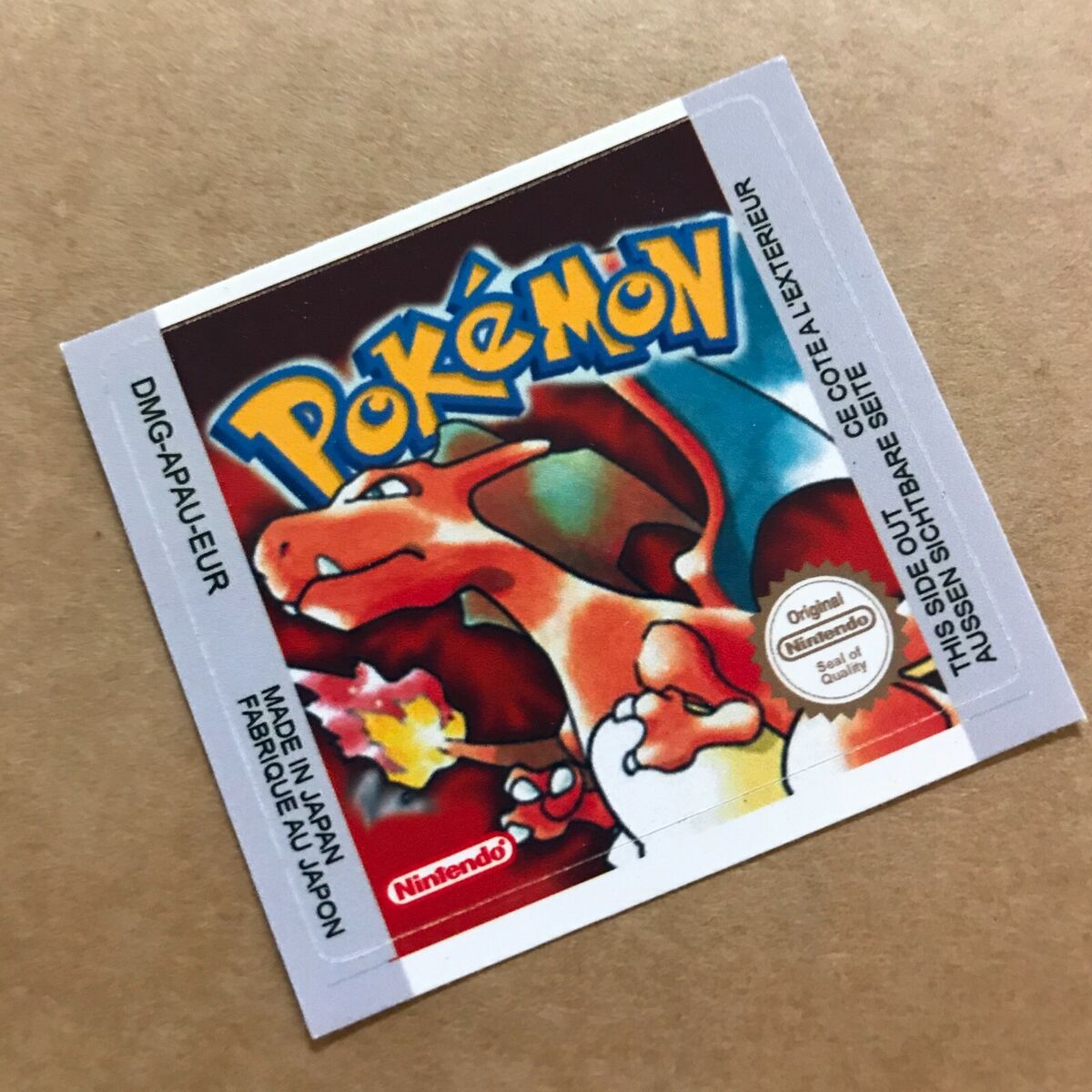 Game Boy Pokemon Red replacement label sticker