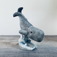 Vintage Resin Sperm Whale Figure Figurine Collectible 