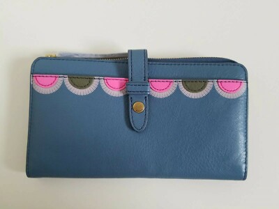 NWT Fossil Fiona Clutch Faded Indigo 