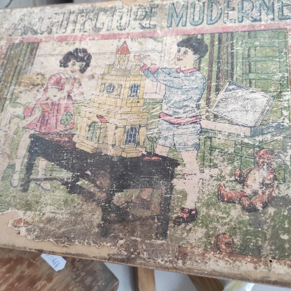 Jeu de construction ancien en bois 2 coffrets l'architecture moderne - Photo 2/4