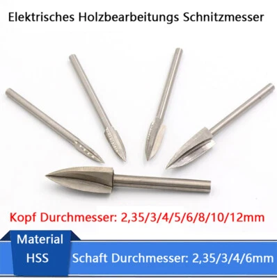 MARKENLOS HSS Schaftfräser Frässtifte Fräser Holz Schnitz Werkzeuge 2,35/3/4/6mm Schaft