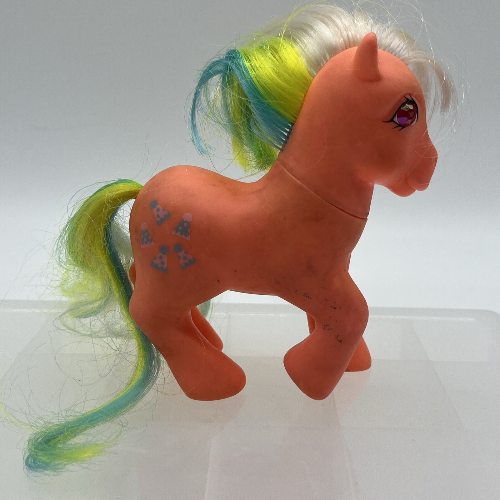 Vintage 1985 My Little Pony Party Time Confezione Regalo MLP G1 Y4 Cappelli Occhi Scintillati!