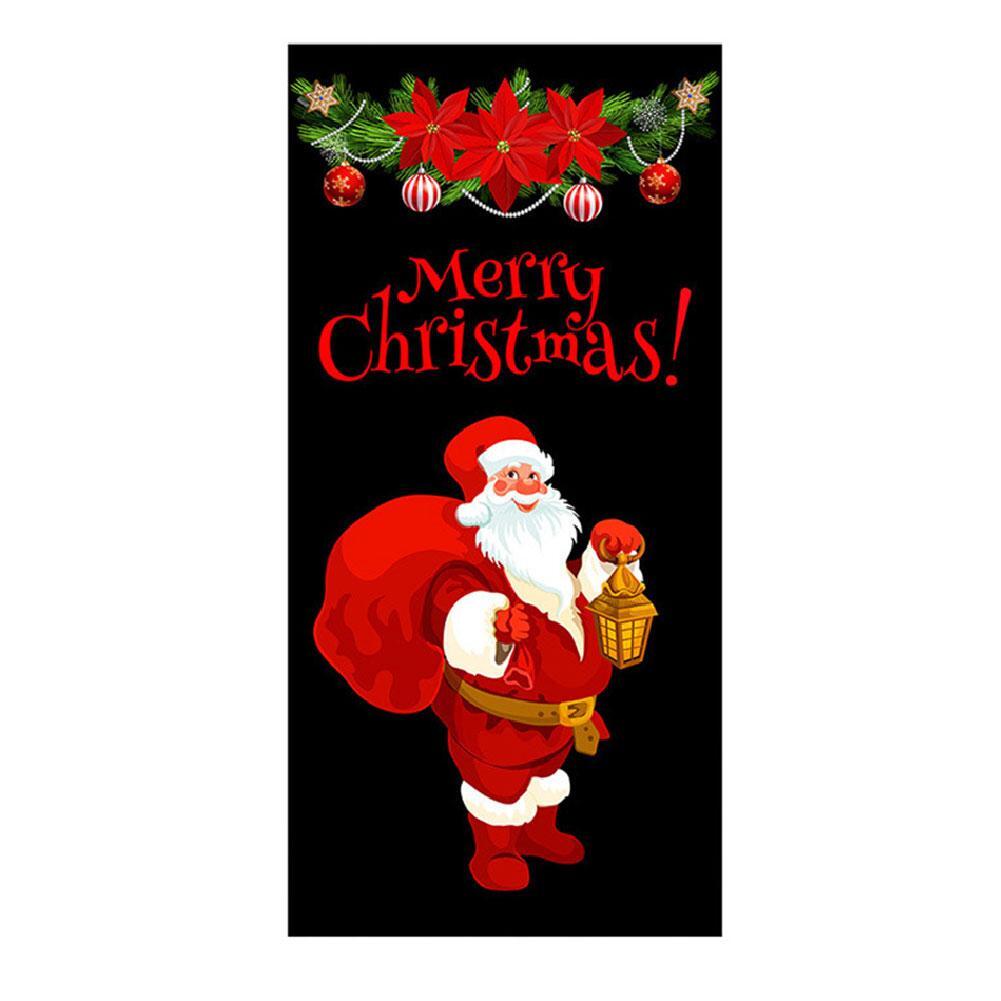Christmas Front Door Decoration Door Curtain Christmas Tree Father Christmas`
