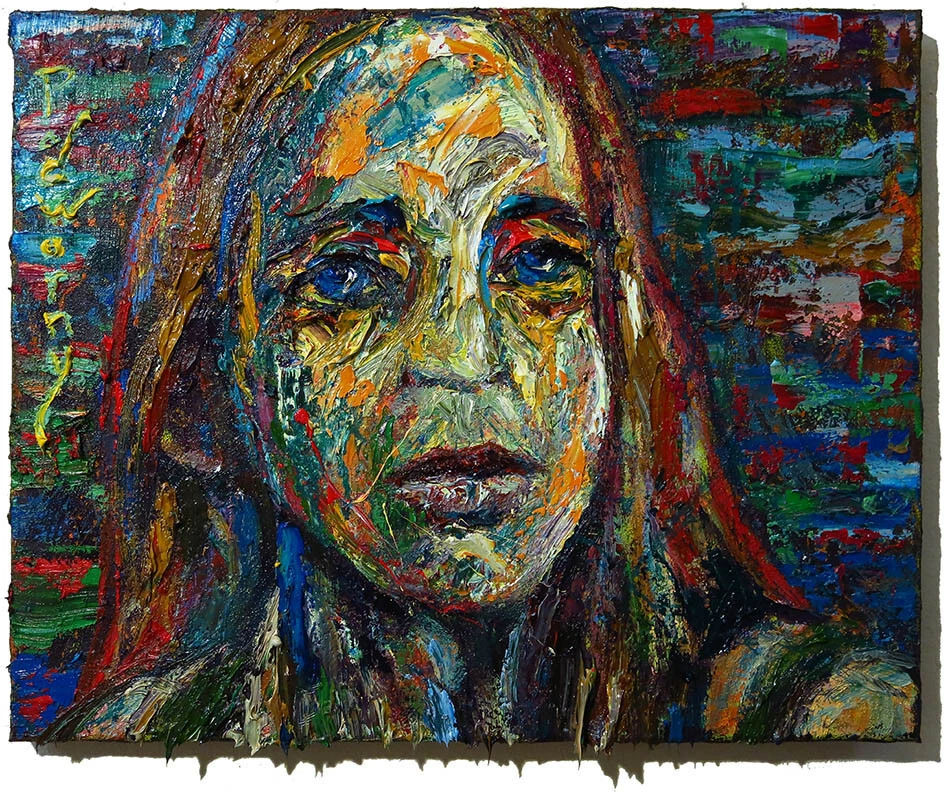 PINTURA ORIGINAL AL ÓLEO█DE COLECCIÓN█ARTE FIRMADO OUTSIDER ABSTRACTO EXPRESIONISTA POP█ROBLE Foto 3 de 4