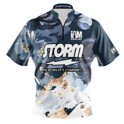 *FREE Custom Name & Logo* Storm Floral Bowling Jersey Shirts S-5XL