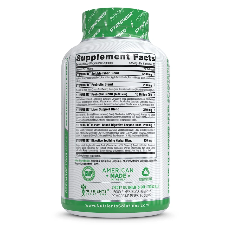 STEMFIBER: Boost Digestive Health with Fiber, Probiotics & Enzymes - Image 2 of 4