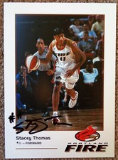 Signed Portland Fire STACEY THOMAS  Autograph CARD 5x7 In-Person Phoenix Mercury