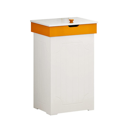 Trash Can Cabinet,13 Gallon Kitchen Garbage Can, Wooden Recycling Trash Bin, Dog