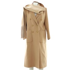 Fendi Women's Collared Wrap Coat Wool Blend