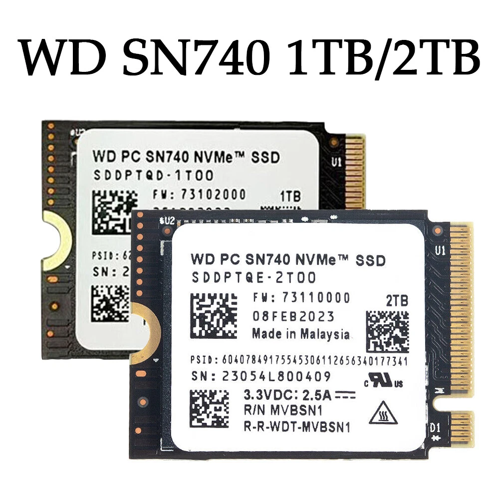 WD PC SN740 1TB/2TB M.2 2230 SSD NVMe PCIe For Steam Deck ASUS ROG