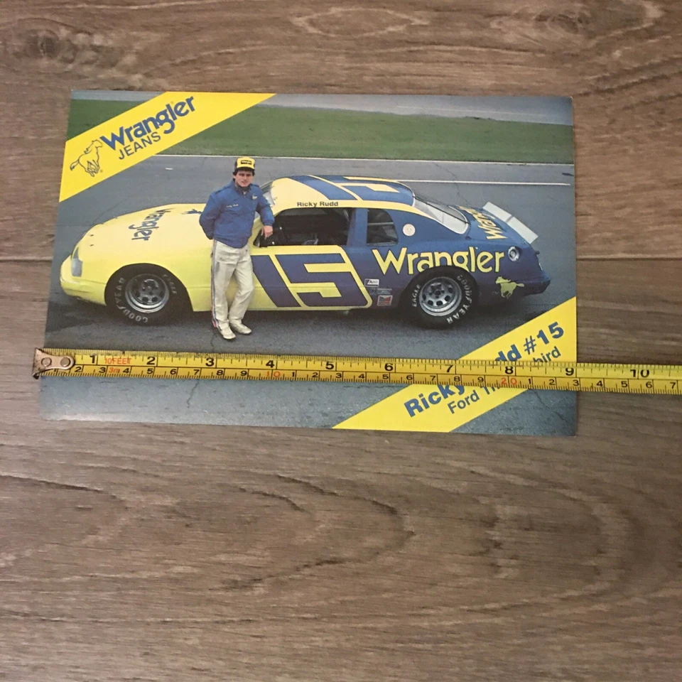 Jeans Ricky Rudd #15 Wrangler NASCAR 1986 autos carreras postal de gran tamaño Foto 4 de 4
