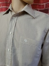 Christian Dior Chemises Beige Cotton blend Striped Men' Dress Shirt 15/34-35  C