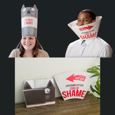 Cat Crown From Barking Kittens & Cone of Shame From Imploding Kittens HATS ONLY