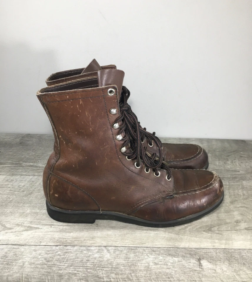 Zapatos De Colección Ala Roja Cuero Combate Punk Gótico Grunge Hipster Mujer Botas 8 Foto 2 de 4