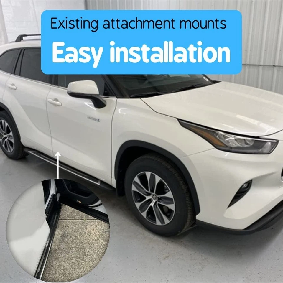 Par de estriberas peldaños laterales barra Nerf para 2020-2023 se adapta a Toyota Highlander Foto 4 de 4