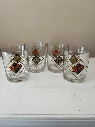 Set of 4 1992 Vintage Baltimore O's/Camden Yards Drinking Glasses Roy Rodgers