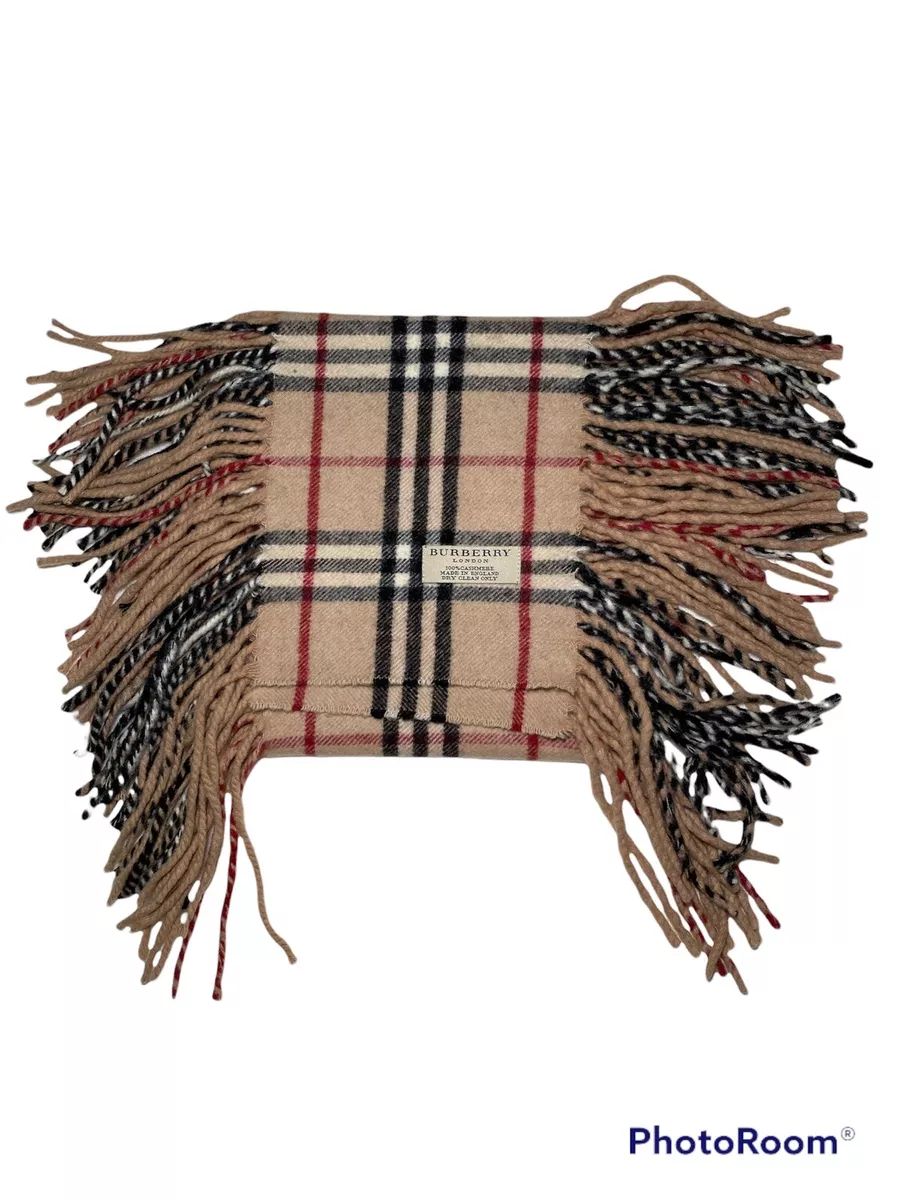 Burberry plaid sale scarf with fringe